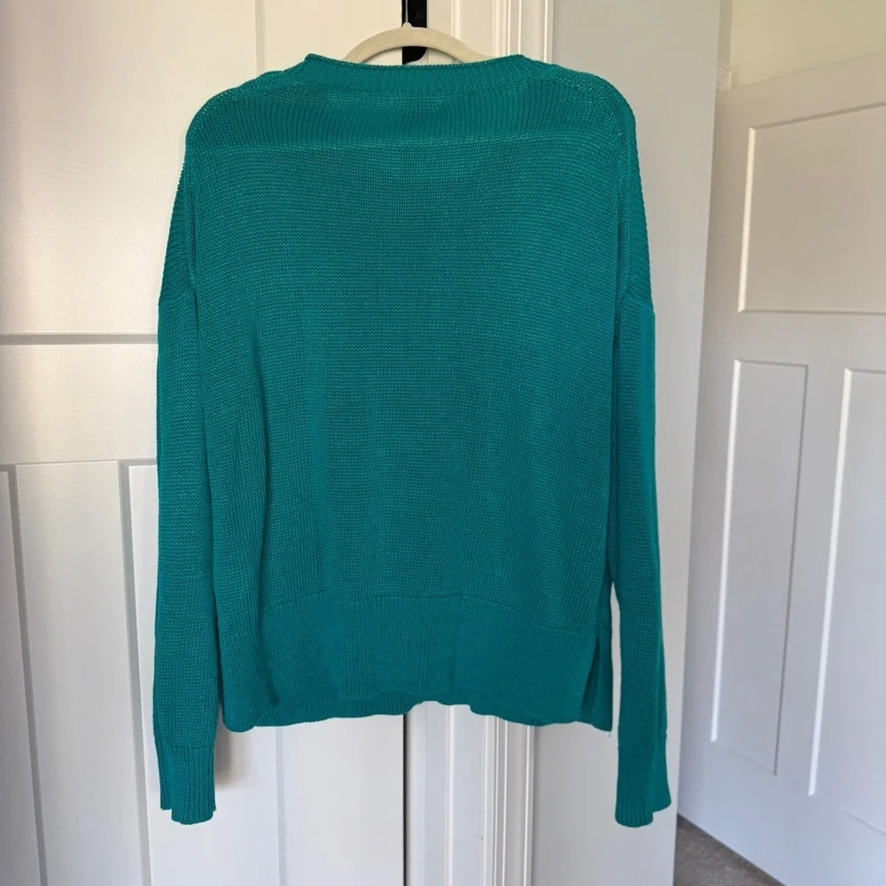 J. Crew Vibrant Teal Crew Neck Sweater Knit
